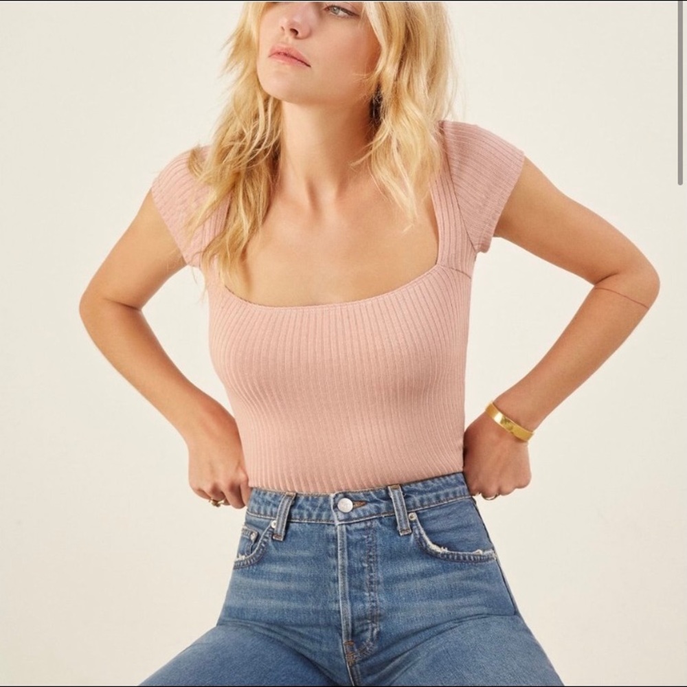 New Reformation Bardot Top
